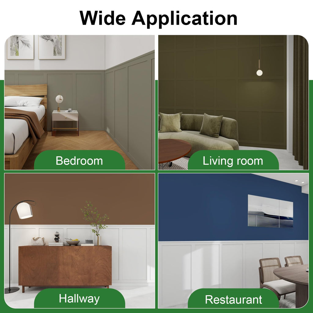 Premade Board and Batten Wainscoting Kit, Paintable MDF Accent Wall Panels with Molding Trim, DIY Wall Paneling Kit
