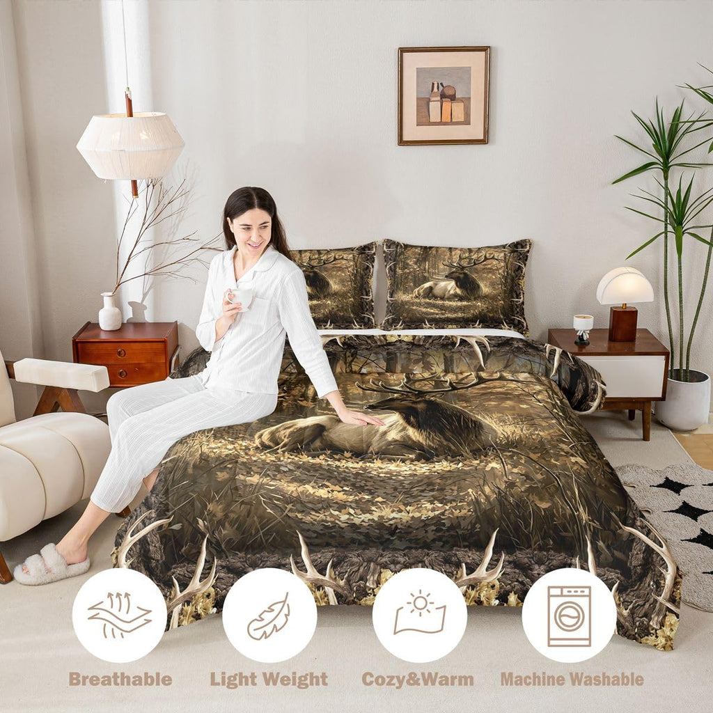 Rustic Deer Comforter Set Bedding Set