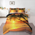 Ocean Beach Comforter Palm Tree Leaves Comforter Set