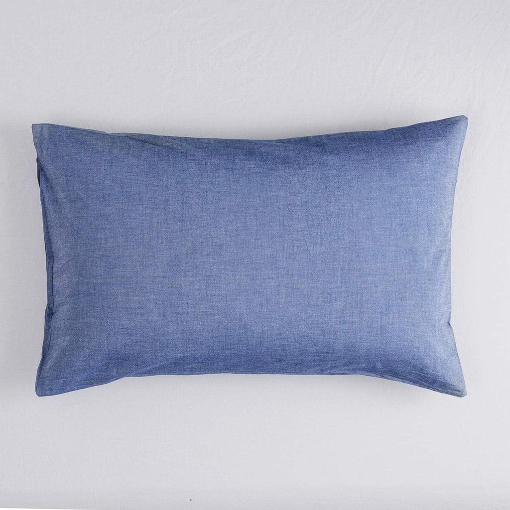 Denim Blue Duvet Cover 100% Washed Cotton 3 Pcs Set 1 Shabby Chic Farmhouse Duvet Cover with Zipper Ties 2