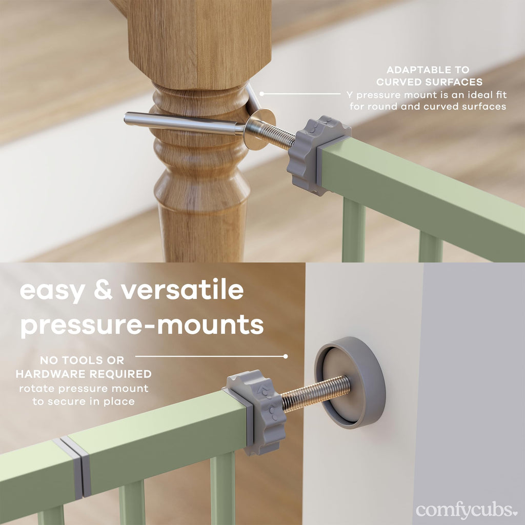 Baby Safety Gate Adjustable 42"x1.9"x30" Sage Pet Gate