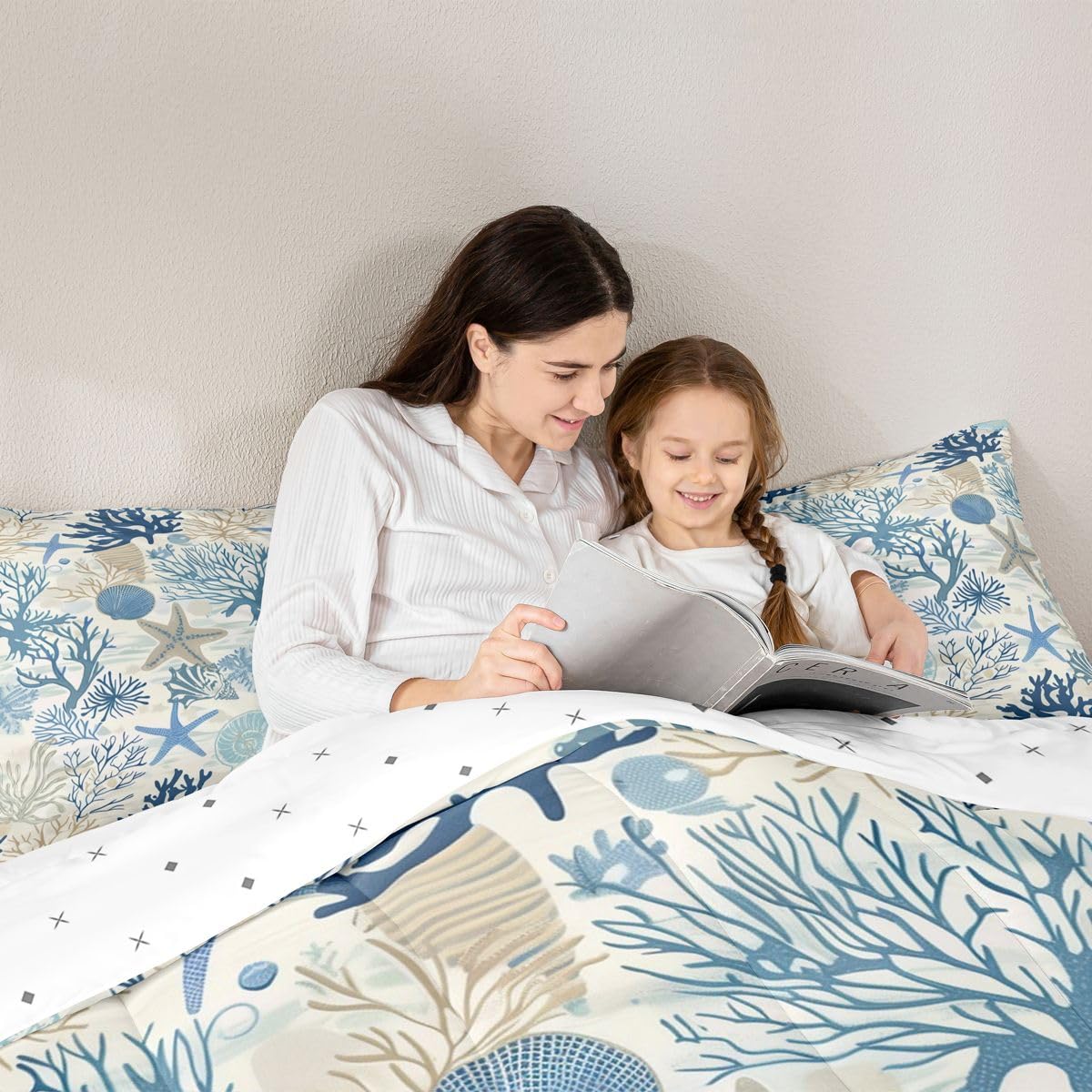 Starfish Seashell Conch Comforter Set 3 Pcs