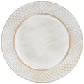 White Charger Plates Set of 6, 13" Antique Charger Plates Bulk Wedding