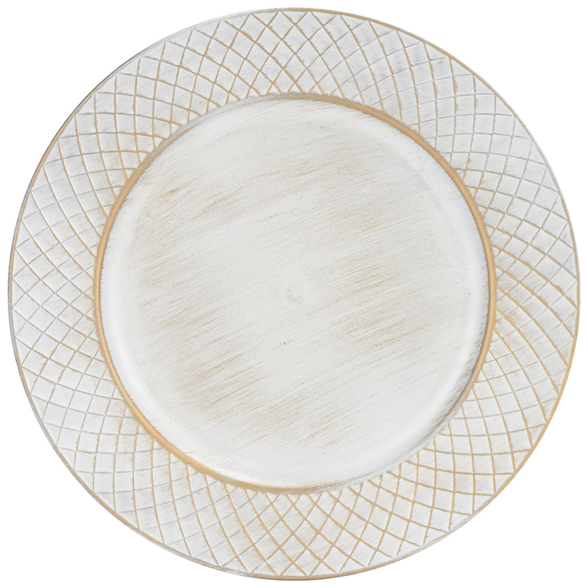 White Charger Plates Set of 6, 13" Antique Charger Plates Bulk Wedding
