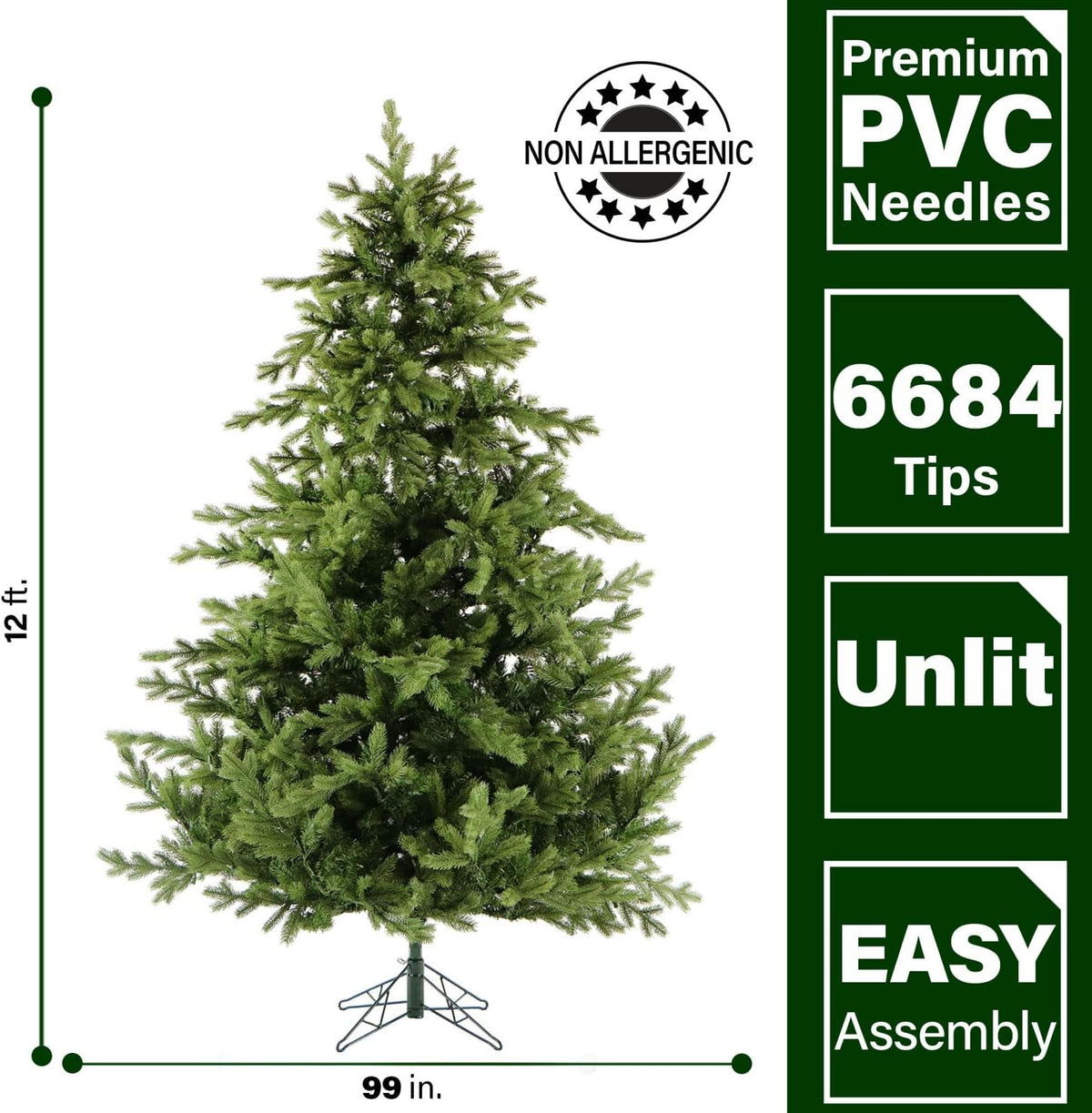 Woodside Pine Christmas Tree, Tall | Perfect Artificial Holiday Tree , Family Room, or Den | No Lights