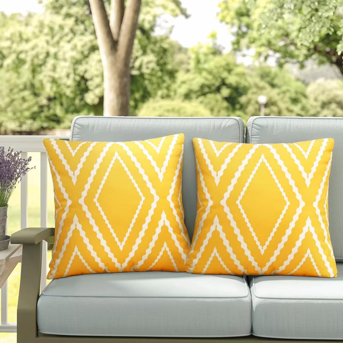 Outdoor Waterproof Pillow Covers 18x18 Yellow