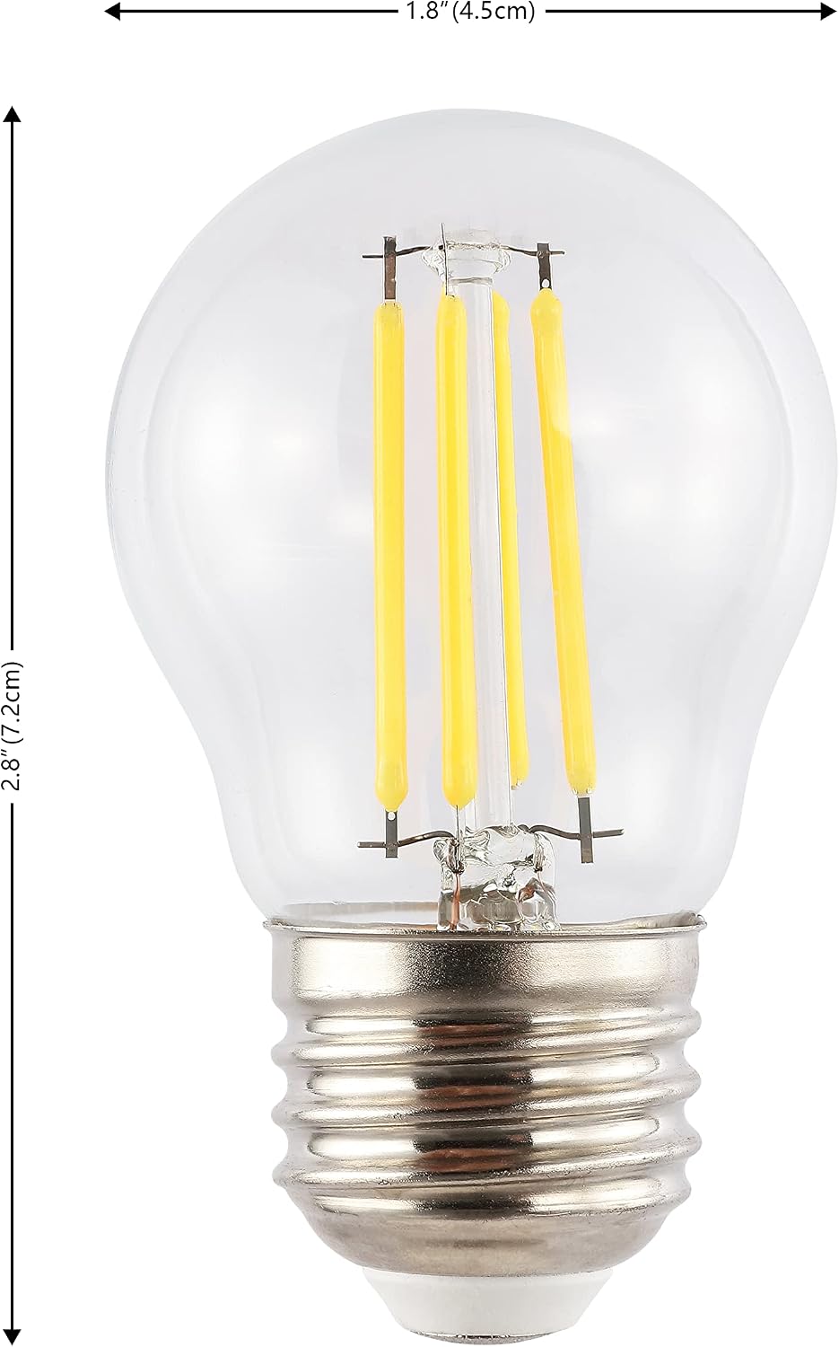 LED Edison Bulbs with E26 Base, 80+ CRI, Clear (Pack of 6)