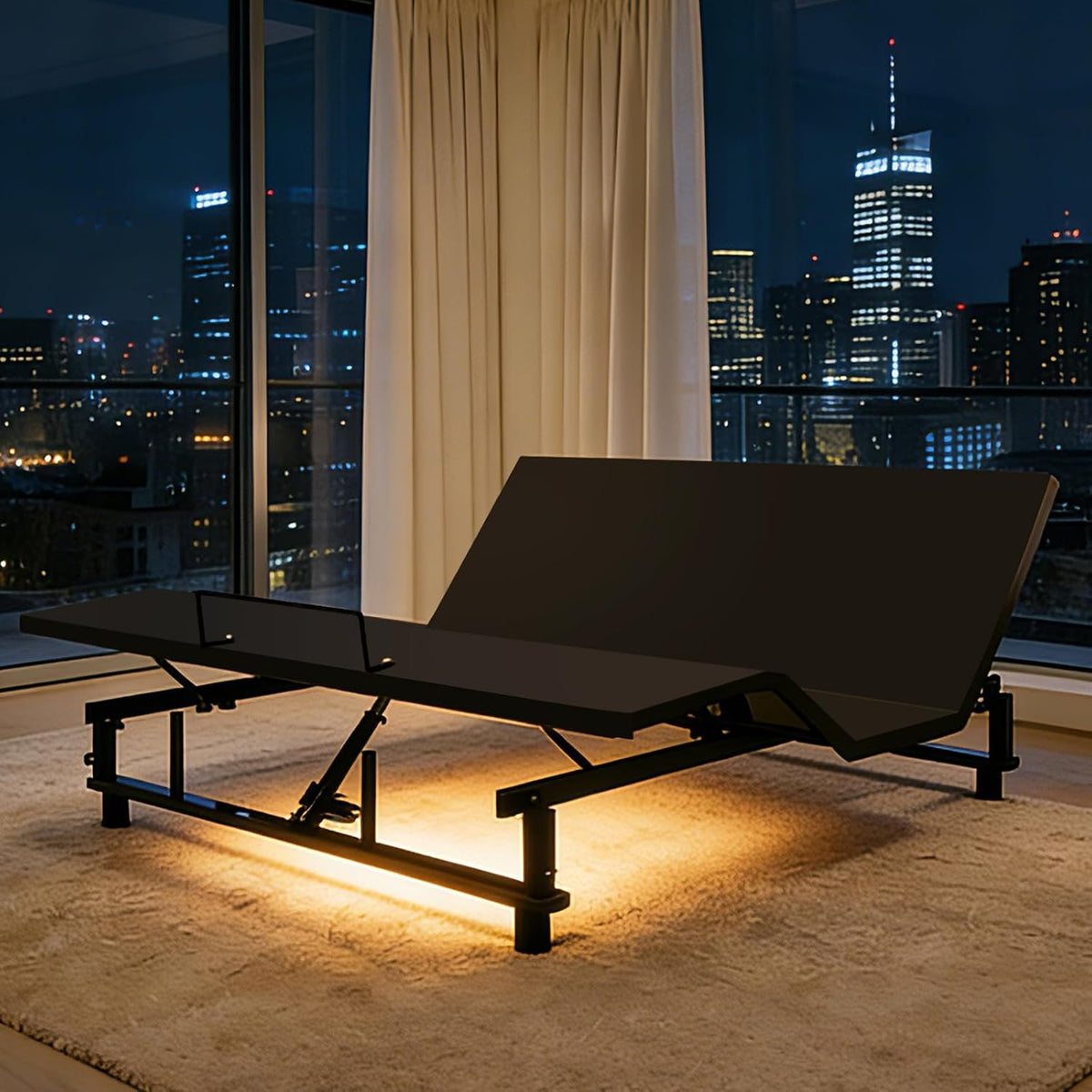 King Adjustable Bed Frame with Zero Gravity, Head and Foot Incline, Electric Bed Base for Back Pain Relief & Elderly