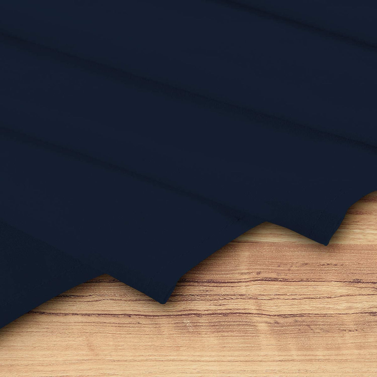 Ruffled Bed Skirt Navy Blue Color 14 Inch Drop 600 Thread Count Dust Ruffle with Platform, Wrinkle and Fade