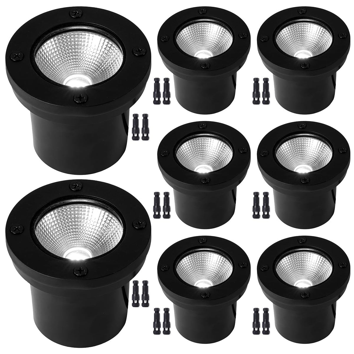 12W LED Well Light, Low Voltage Landscape Ground Lights,12V-24V Outdoor In Ground Lights, IP67 Waterproof Landscape