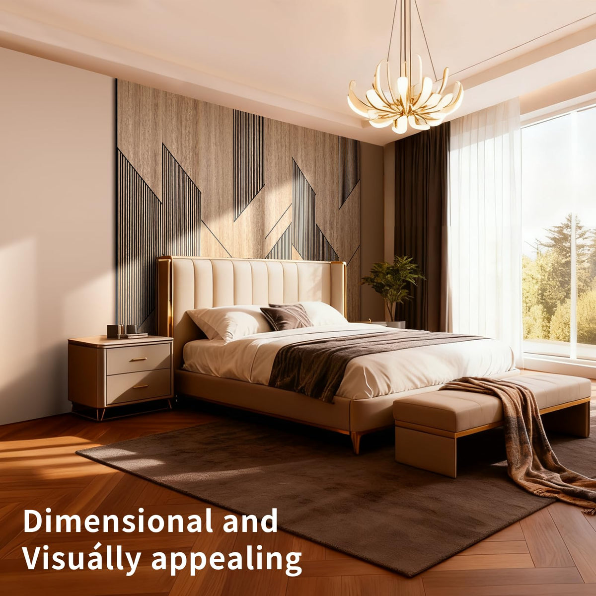 8-Pack Teak Wood Grain 3D WPC Wall Panels with Adhesive, Peel and Stick Wall Panels for Accent Wall, Covers 82.15 Sq