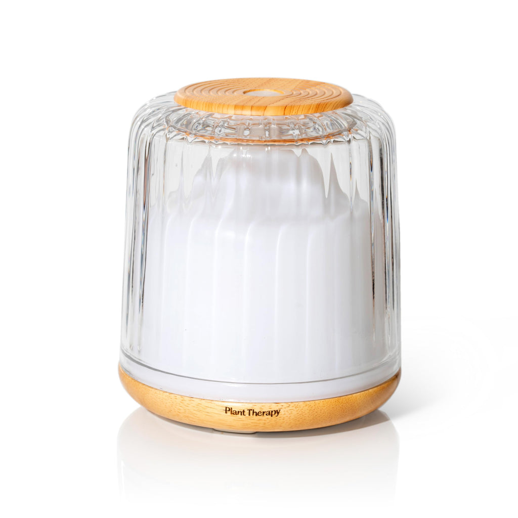 Therapy Serenity Glass Diffuser, Elegant Glass Cover, Intermittent & Continuous Mist, Multiple Light Settings