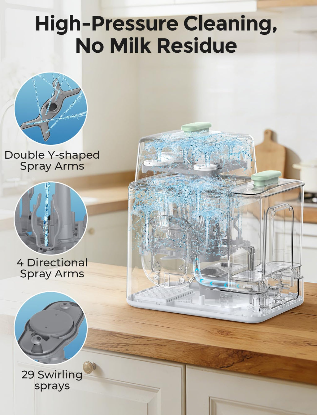 Baby Bottle Washer, Sterilizer & Dryer All-in-One Cleaning Machine