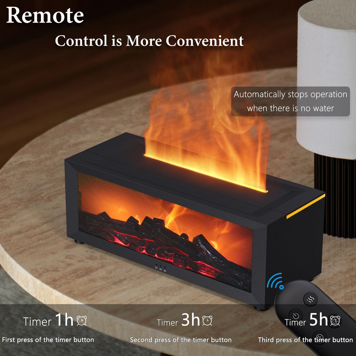 Fireplace Essential Oil Diffuser, 150ml Aromatherapy Diffuser, Ultrasonic Cool Mist Humidifier, 7 Colors Firelight