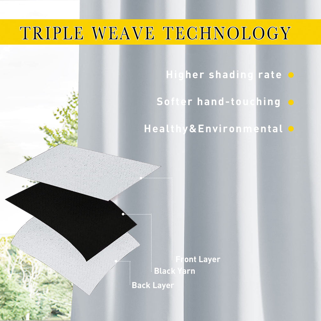 Windproof Outdoor Curtains Waterproof W66xL90 White