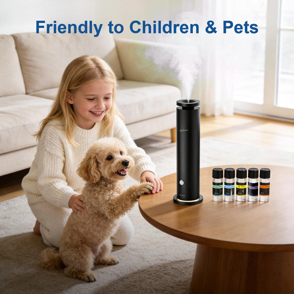 Waterless Diffuser Pro with 5 Scent Oils, Luxury Hotel-Class Essential Oil Diffuser Aromatherapy Machine with 1500 Sq