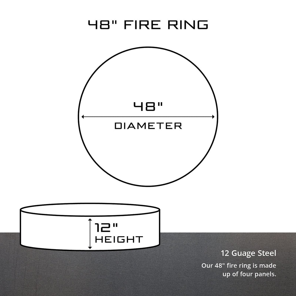 Flying Duck Unpainted 12 in. Tall 48 in. Diameter Outdoor Fire Ring with Fire Poker - 48 x 48 x 12 in.