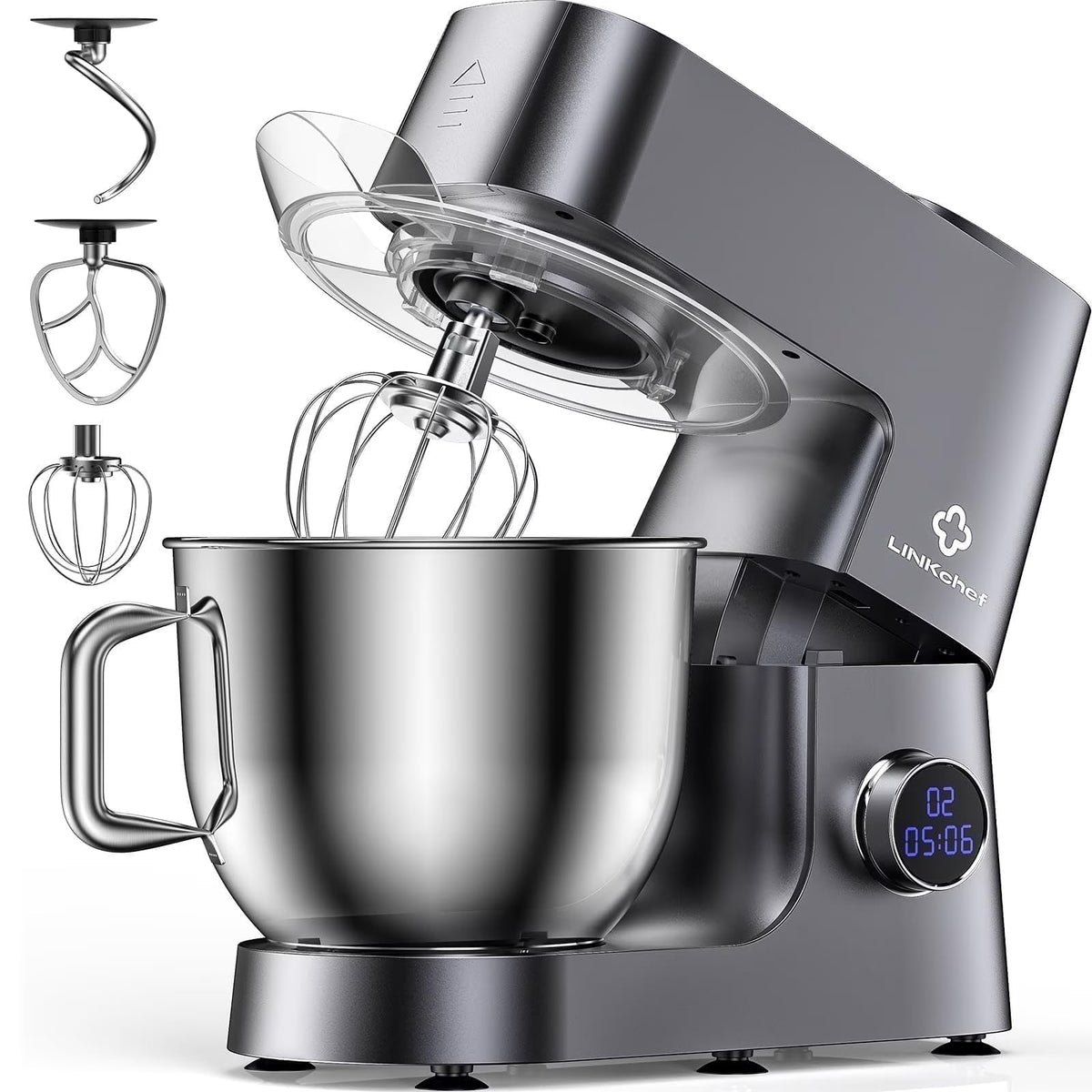 7.4 QT Stand Mixer 800W, 12-Speed Tilt-Head Kitchen Mixer