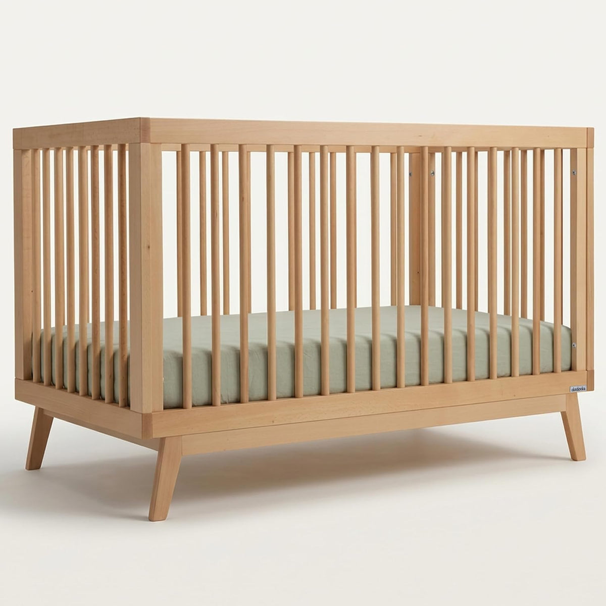 Baby Soho 3-in-1 Convertible Wood Crib Bed, Made in Italy, Natural | Crib to Toddler Bed, GREENGUARD Gold Certified