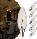 E12 CA10 25 Watt Equivalent Clear LED Candelabra Bulbs,2700K Dimmable