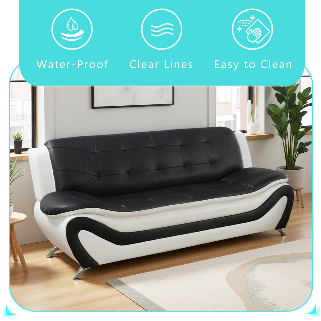 Leather Sectional Sofa Couches, Living Room Furniture Sets, 3 Pieces Modern Sofa Couch Set /Apartment/Office/Bedroom