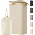 75L Slim Laundry Hamper with Lid and Removable Bag, Beige