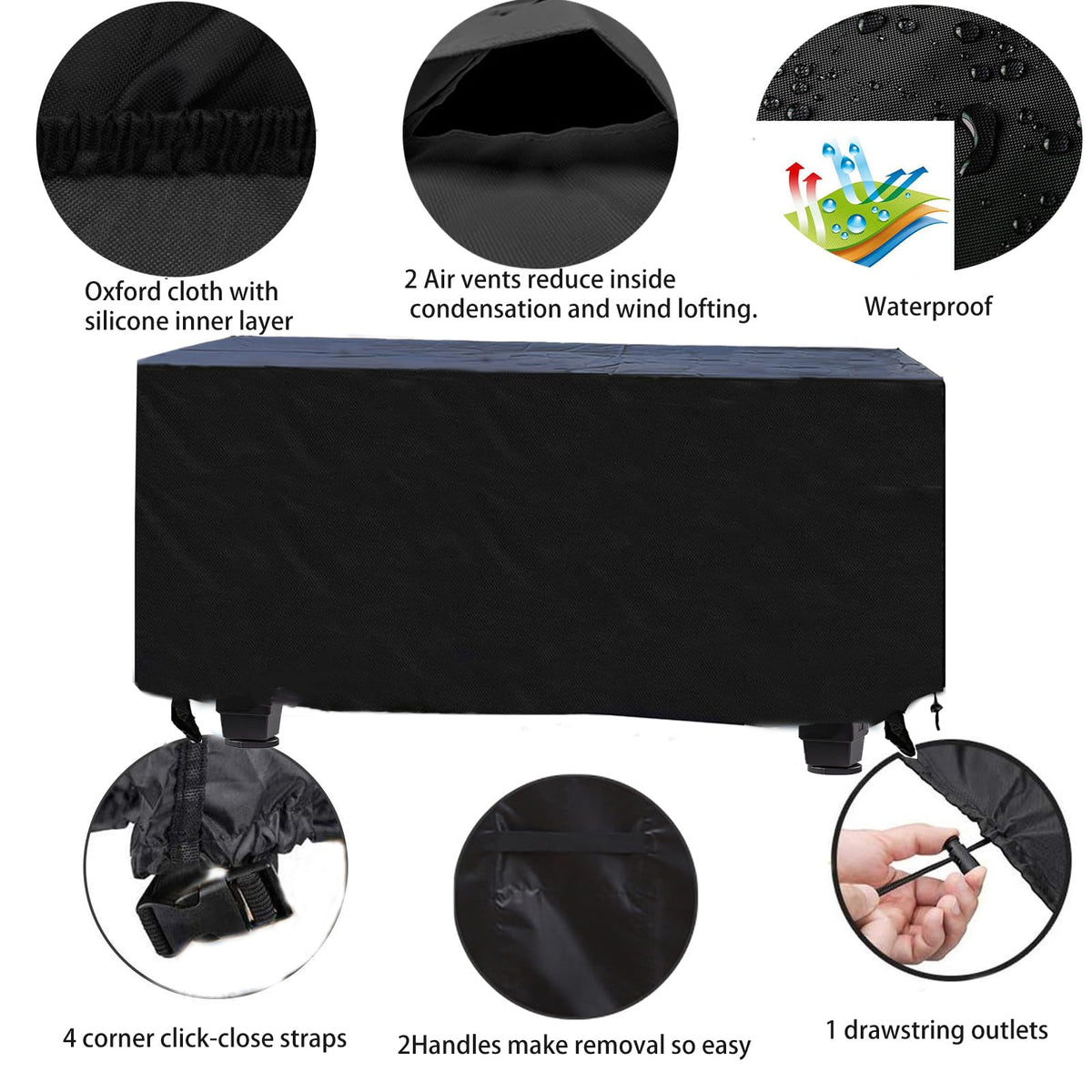 Outdoor Prep Table Cover 72''L x 30''W x 28''H, Heavy Duty Waterproof 600D Furniture Cover for Stainless Steel Food