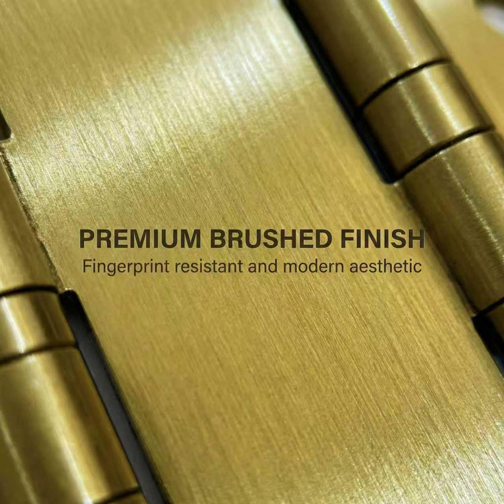 Satin Brass 4 inch Stainless Steel Door Hinges, Heavy Duty Interior/Exterior Door Hinge, Rust-Proof, 304 SS Ball