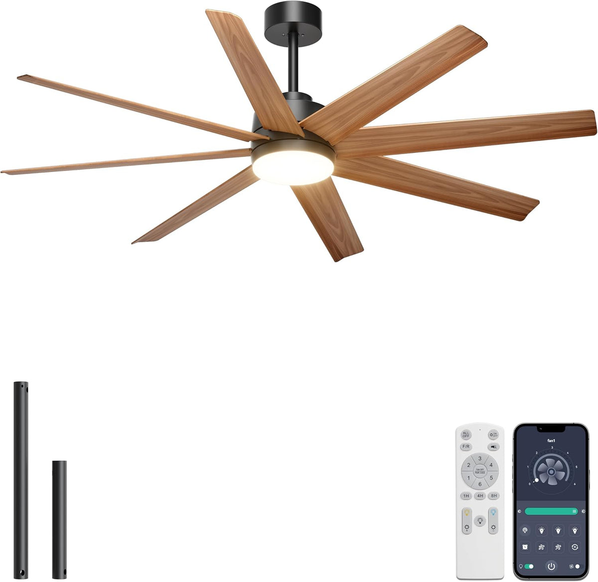 60" Ceiling Fan with Light & Remote