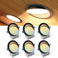 6 Pack 6 Inch Black LED Eyeball Gimbal Recessed Light, 5CCT