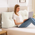 King Headboard Pillow, Triangle Backrest Cushion for Reading in Bed