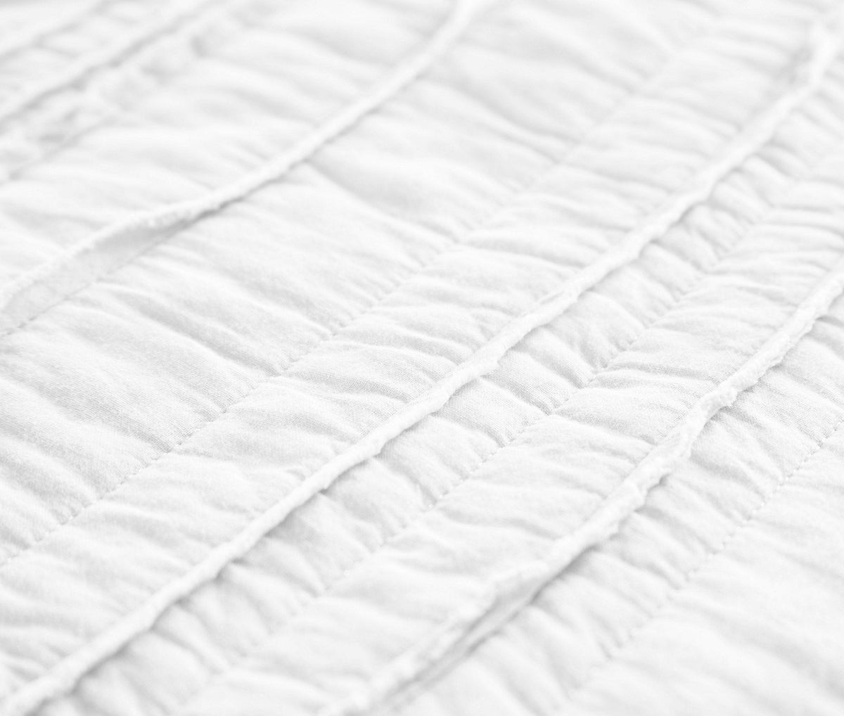 Katy 3-piece Solid Raw Edge 100% Cotton Pre-Washed Soft-Finished Quilt Set (White)