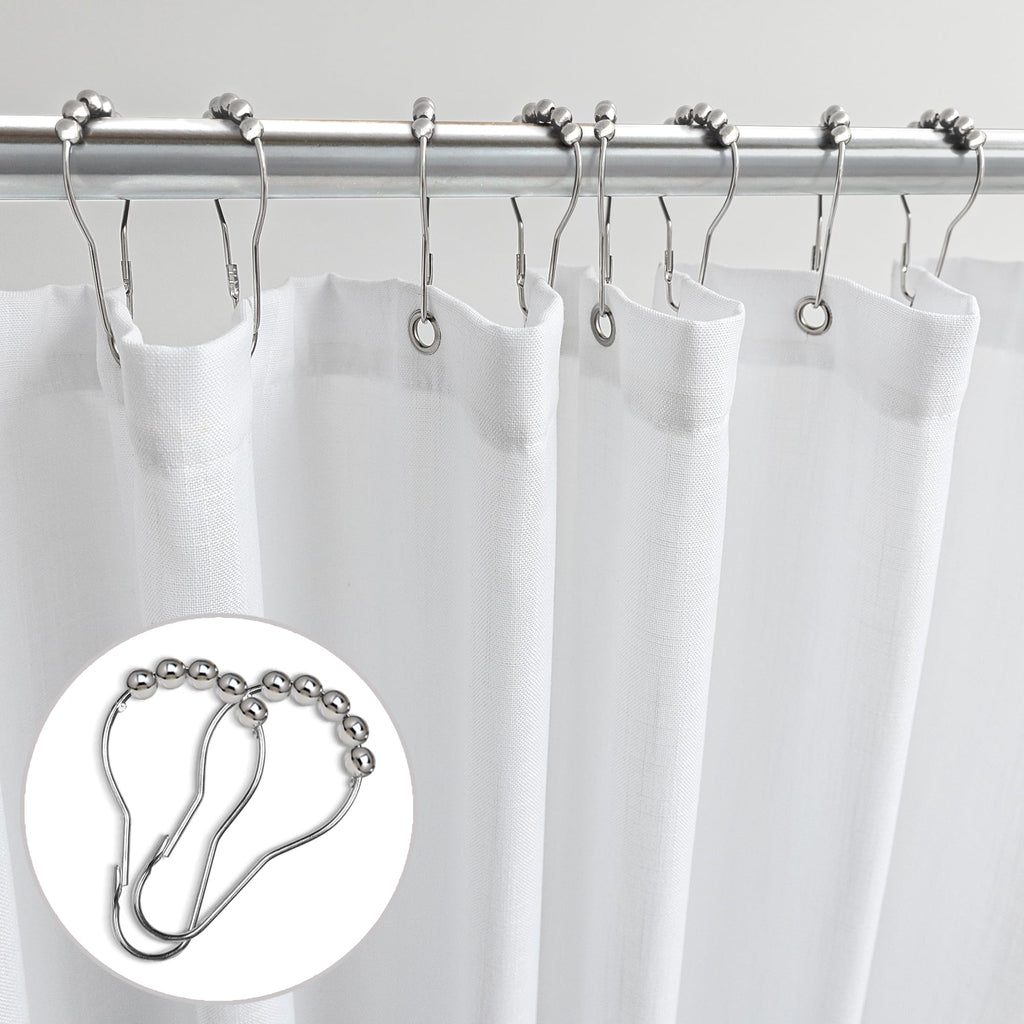 Textured Cloth Farmhouse Shower Curtain Small Stall 36x72 Inch Linen Fabric Half Narrow Waterproof RV Shower Curtains