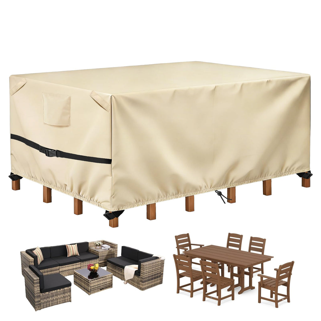 Rectangular Patio Furniture Covers, Outdoor Patio Table Cover Beige