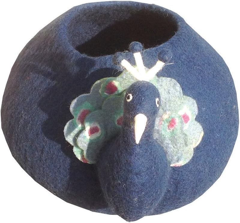Deluxe Felted Cat Cave, 100% Natural, Eco-Friendly and Wool Cat Bed - Large Cozy and Comfortable Felt Cat Caves