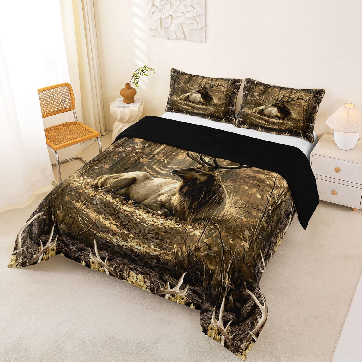 Rustic Deer Comforter Set Bedding Set