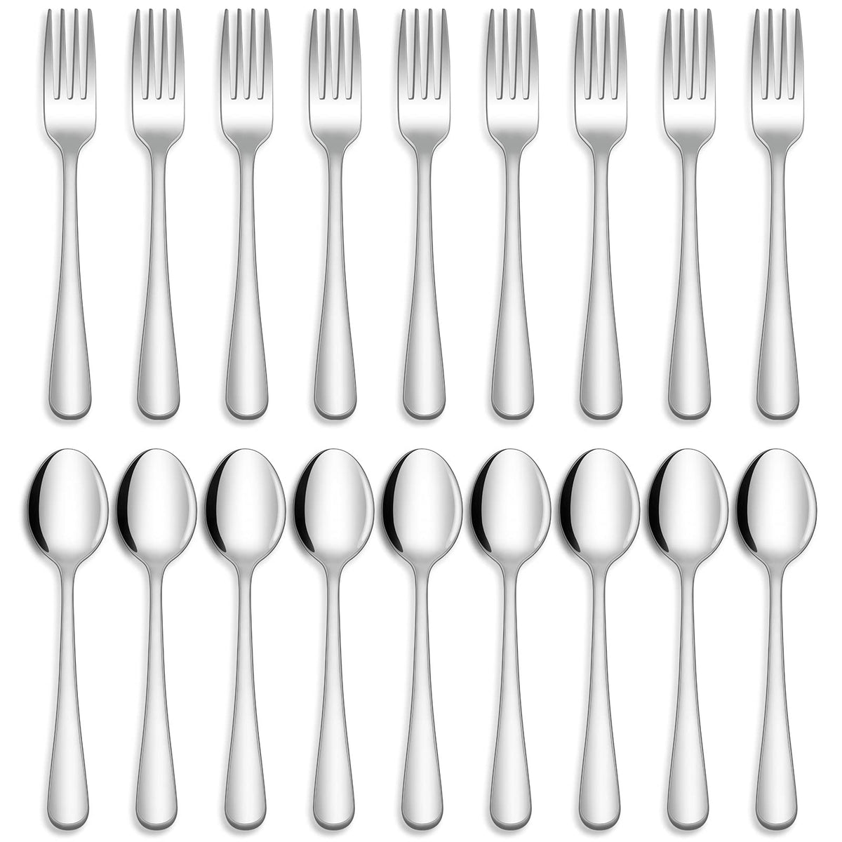 24-piece Forks and Spoons Silverware Set, Food Grade Stainless Steel Flatware Cutlery Set and Restaurant, Mirror