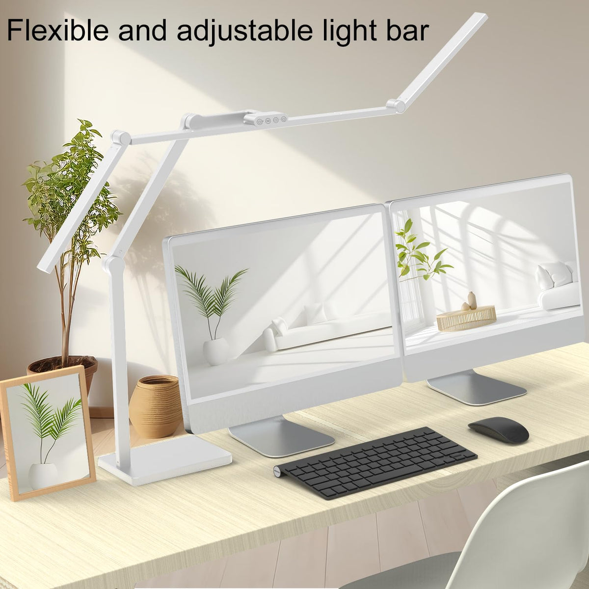 36 W 3000 LM Ultra Bright Architect Desk Lamp with Base, 47.4 Inch Wide Tall Overhead Desk Light, Dimmable Table