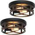 2 Pack Flush Mount Ceiling Light, Farmhouse Hallway Lighting Fixtures, Industrial Light Fixtures Ceiling Mount, E26 Base