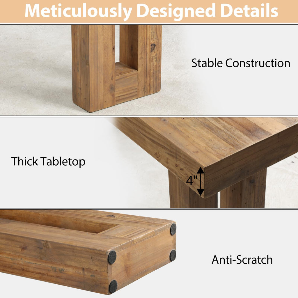 Reclaimed Solid Wood Console Table, 59" Long Entryway Table