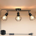 Track Lighting Plug in, 3-Light Directional Ceiling Fixture, Black
