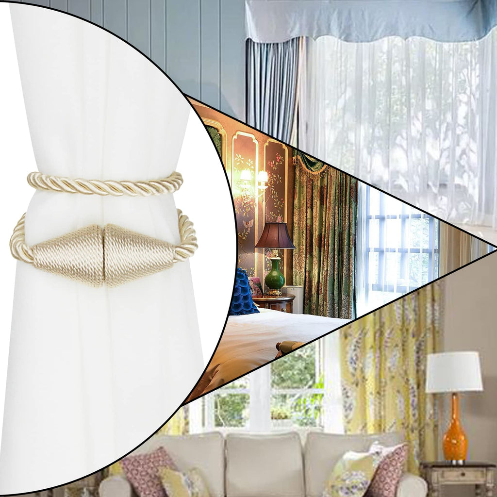 Magnetic Curtain Tiebacks Rope Decorative Holdbacks for Drapes