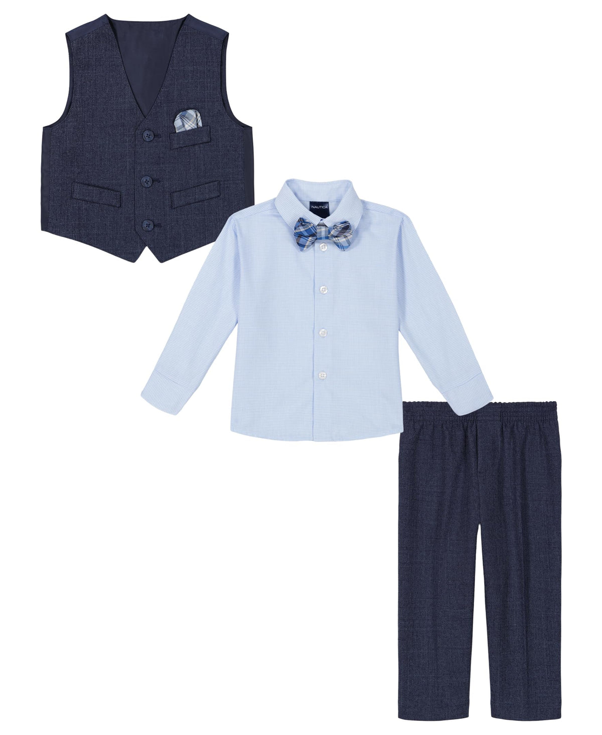 Baby Boys' Piece Set with Dress Shirt, Vest, Pants, and Tie, Tanzanite