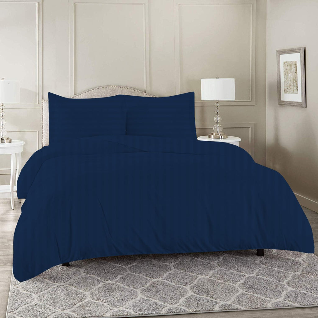 3 Piece Luxurious Duvet Cover Set 100% Egyptian Cotton Plus Size (128" x 128") Inch 1000 Thread Count