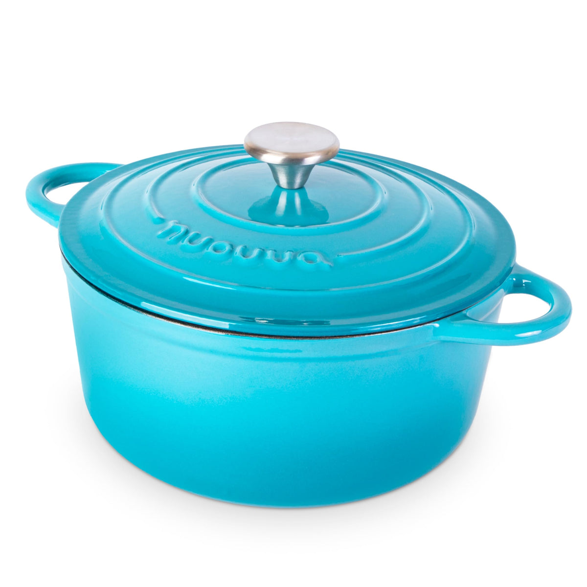 Cast Iron Pot with Lid - Non-Stick Ovenproof Enamelled Casserole Pot, Oven Safe up to 500° F-Sturdy Dutch Oven