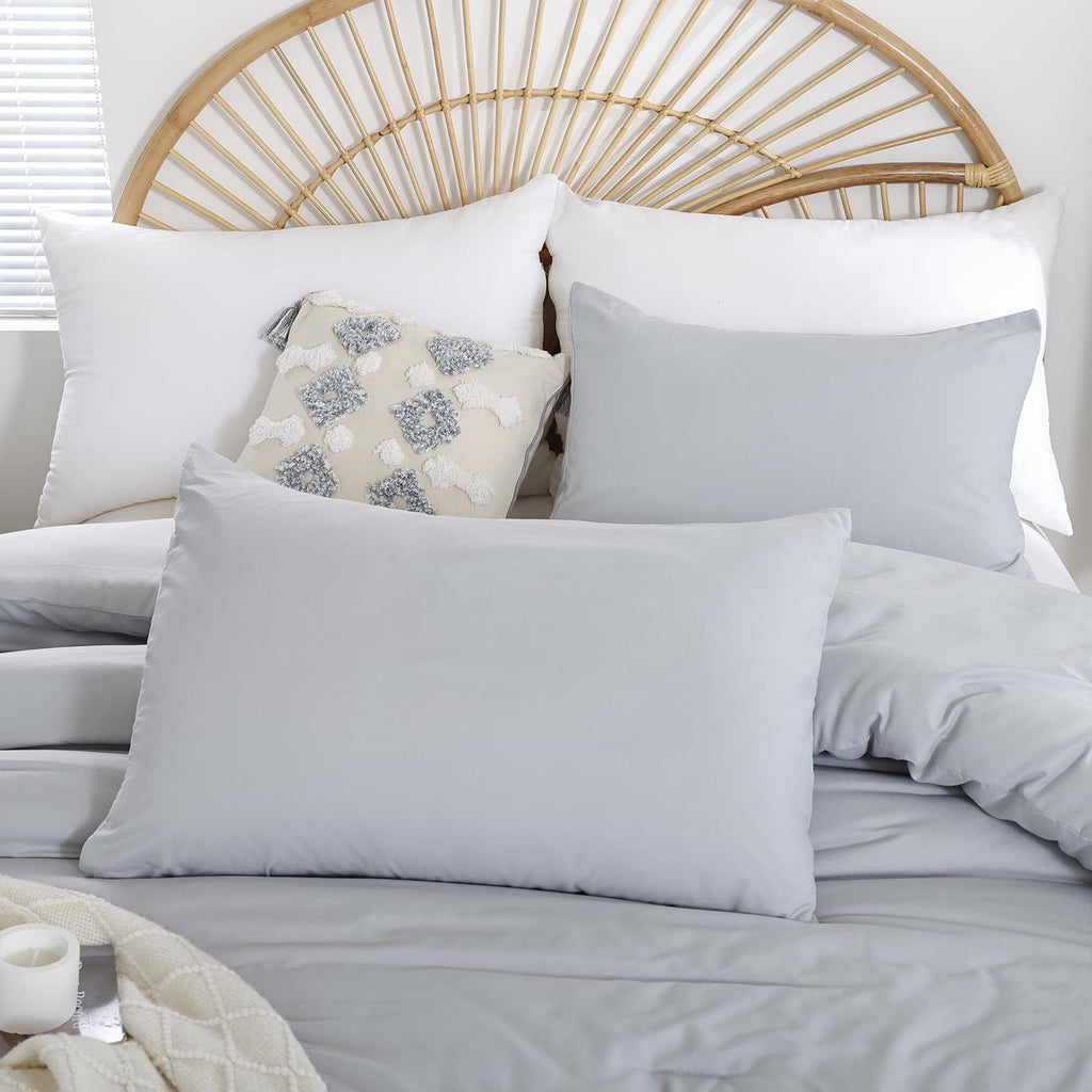 Light Grey Comforter Set, All Season Lightweight Bedding Set