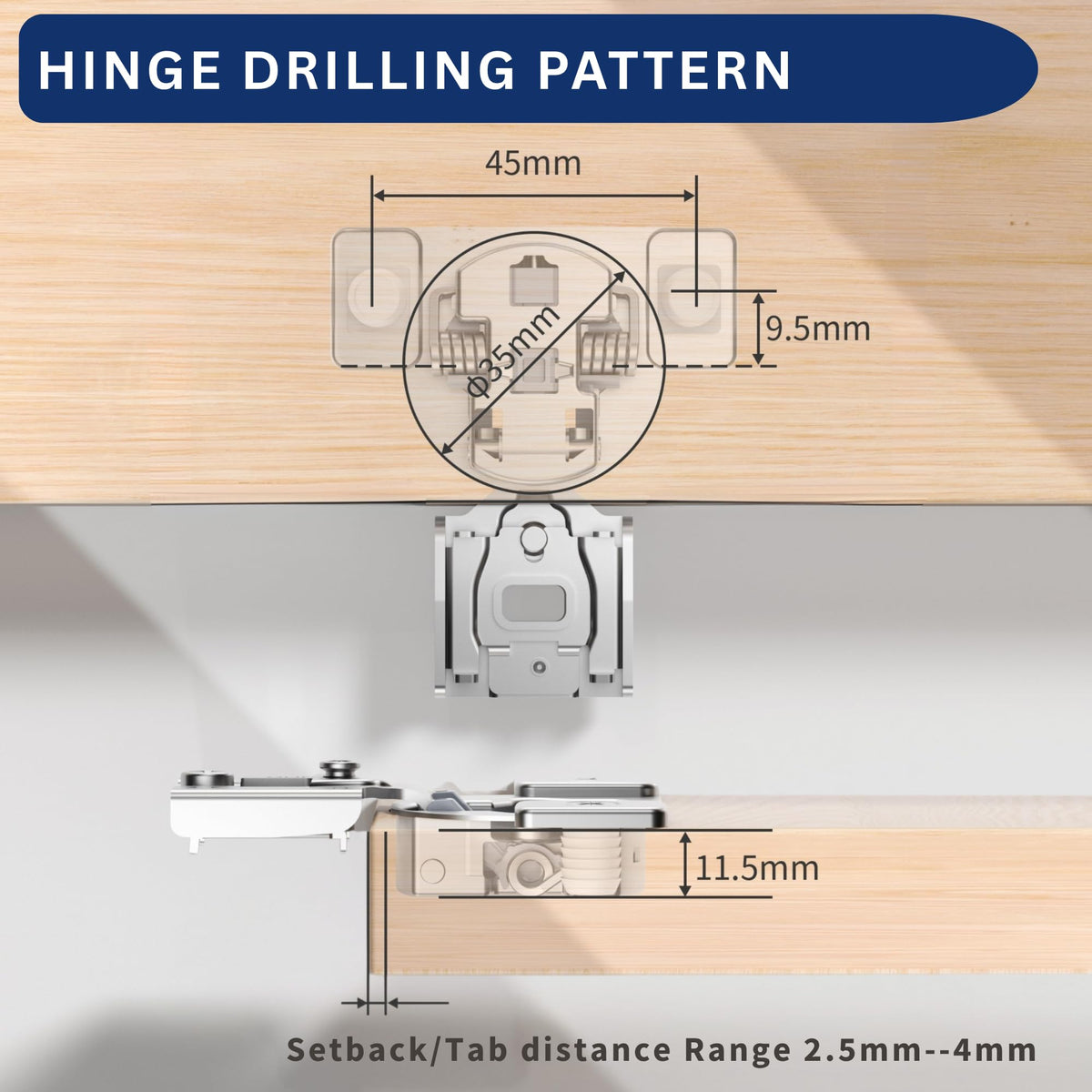 Hinges 4 Pack 1/2'' Overlay Soft Close Hinges Cabinets - Stainless Steel, Anti-Rust, Self Closing Concealed Hinges