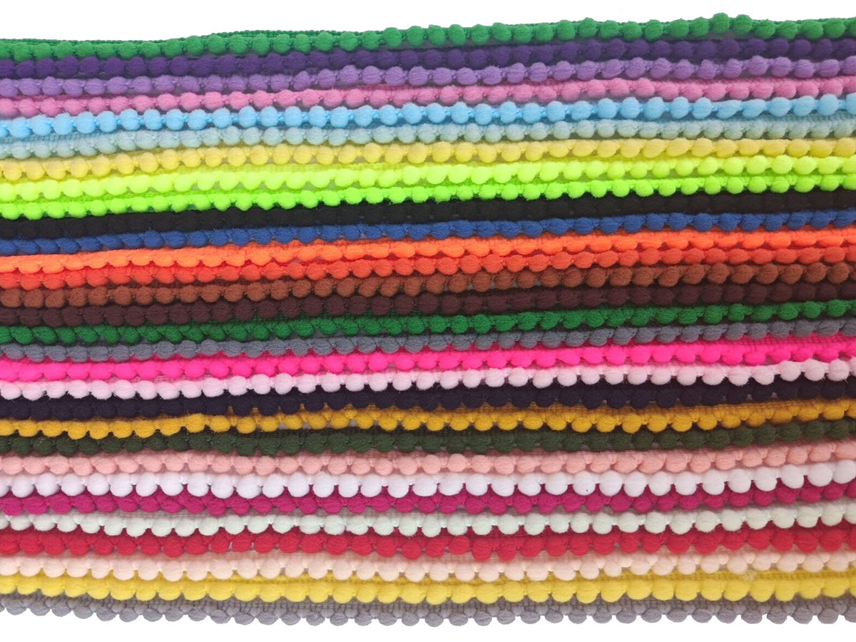 Mini Pom Pom Trim 29 Yards 29 Colors 5mm Ball Fringe Trim for Sewing Accessory Decoration DIY Crafts (Mixed Color 1
