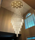 Glam Crystal Raindrop Chandelier with LED Bulbs for Foyers and Dining Rooms