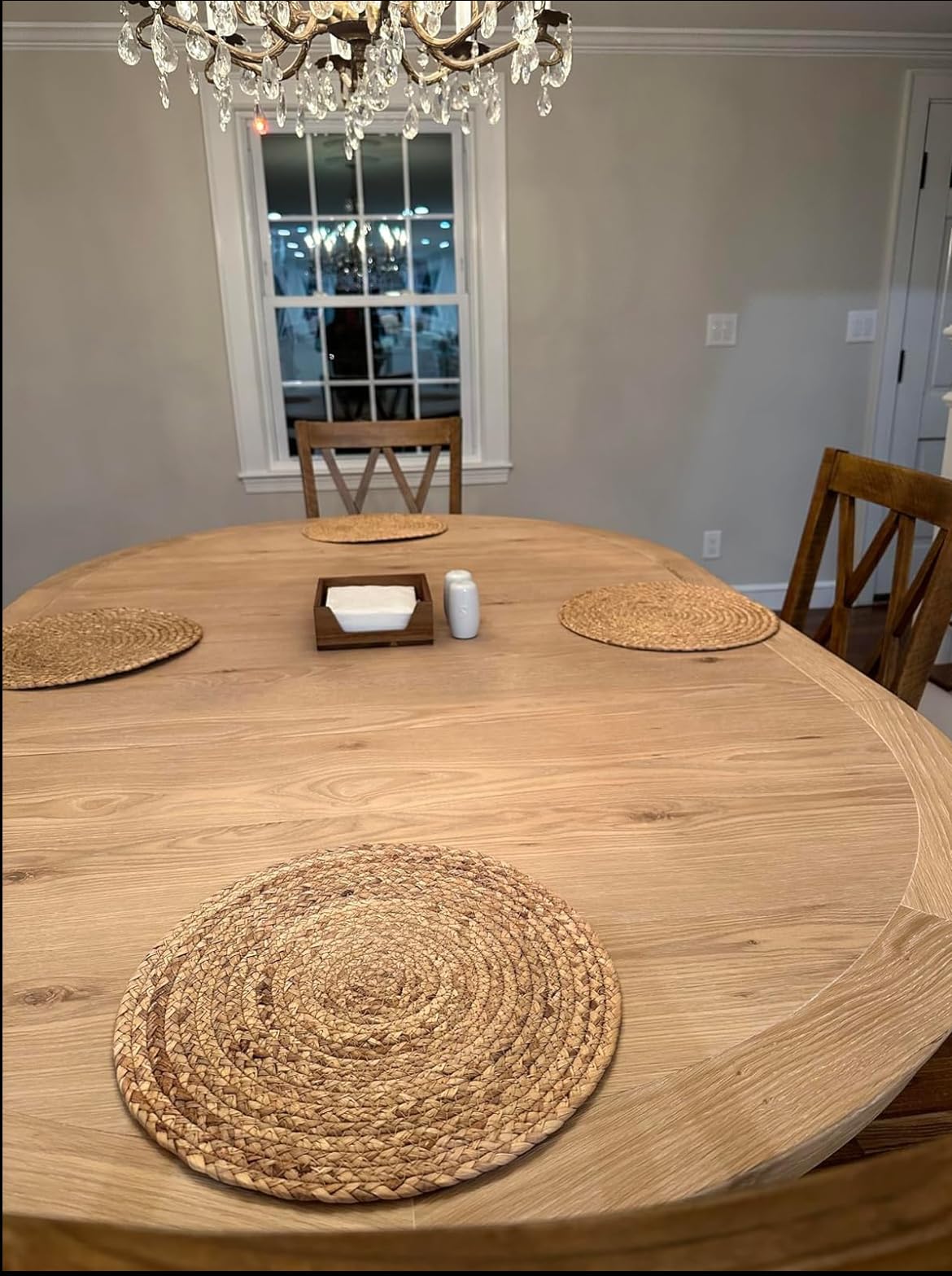 Round Woven Placemats, Natural, 35cm, Set of 2